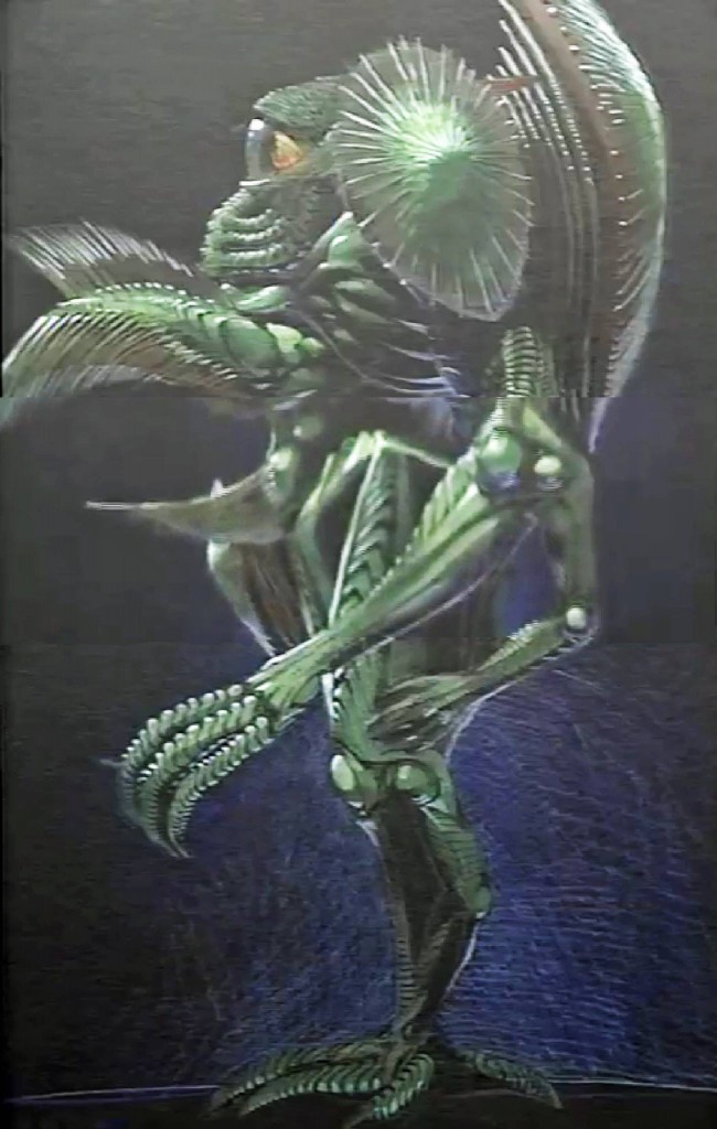 This pre-vis concept of a Zentraedi came 2 years later with the script, but shares common elements with the Zentraedi described in the initial treatment.