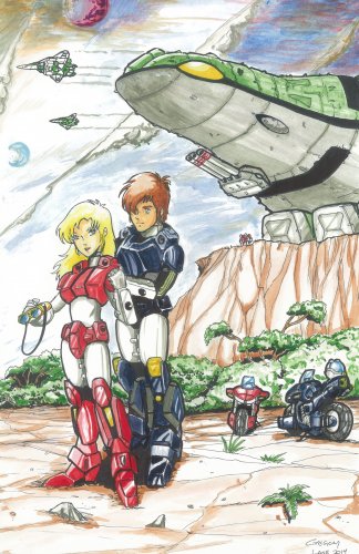 Robotech II The Sentinels Karen Penn & Jack Baker Commission by Greg Lane.JPG